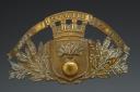 Photo 1 : PLAQUE DE CASQUE DE SAPEURS-POMPIERS « SP ERICSSON », type 1933, Troisième République. 25375-18