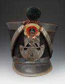 Photo 1 : SHAKO OF THE 4th REGIMENT OF CHASSEURS À CHEVAL, model 1812, First Empire. 30239.