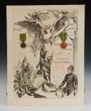 VETERAN MEDALS OF THE 1870 WAR WITH ITS LARGE PRINTED DIPLOMA, Franco-Prussian War 1870-1871. 32394R