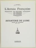 Photo 2 : L'ARMÉE FRANÇAISE Planche N° 89 : "INFANTERIE DE LIGNE - Têtes de colonne - 1804-1812" par Lucien ROUSSELOT et sa fiche explicative.