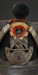 Photo 2 : SHAKO OF THE 4th REGIMENT OF CHASSEURS À CHEVAL, model 1812, First Empire. 30239.