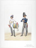 1818. Garde Royale. Infanterie. (4e Régiment), Tambour de Grenadiers, Tambour-Major.