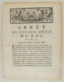 ARRÊT DU CONSEIL D'ÉTAT DU ROI, du 16 mai 1777. 2 pages