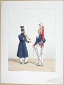 1830. Garde Royale. Cuirassiers (1er Régiment). Maréchal des Logis-Trompette, Trompette.