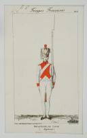 MARTINET, Troupes françaises, INFANTERIE DE LIGNE 2ème RÉGIMENT, GARDE DE PARIS, planche 13, 1807 : Estampe couleurs, Premier Empire.