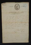 Eastern Army. SIGNED CERTIFICATE BY DIVISION GENERAL DESAIX: Jean RENO, a physician at the St Esprit hospital in Rome, had to leave his position to follow the French army to Egypt and take on the role of interpreter on the 27th of Pluviôse in the year 8 (16th February 1800). 18910-6