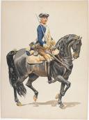Photo 3 : Condé cavalerie, 4 aquarelles originales par Lucien ROUSSELOT d'après "La Sabretache", collection CARLET.