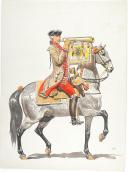 Photo 7 : Condé cavalerie, 4 aquarelles originales par Lucien ROUSSELOT d'après "La Sabretache", collection CARLET.