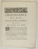 ORDONNANCE DU ROI, concernant les Dettes des Officiers. Du 2 juin 1777. 3 pages