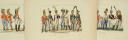 Photo 1 : GENTY (CHEZ) : SUITE COMPLÈTE DE 3 PLANCHES "TABLEAUX COMPARATIFS DES PRINCIPAUX CORPS MILITAIRES EUROPÉENS EN 1815", Restauration.