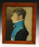 FAURET J.M. : Portrait d'un officier d'infanterie Premier Empire, pastel sur papier.