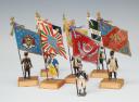 SEVEN FLAG-BEARER FIGURINES BY CBG MIGNOT, Old Monarchy and First Empire, 20th century. 30695