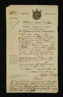 136th Line Infantry Regiment. SERVICE ACTIVITY CERTIFICATE ISSUED TO JEAN MARC COUSIN, grenadier corporal in the 136th Line Infantry Regiment, February 24, 1813. 18908-25