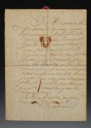 Photo 2 : LETTER WITH WATERCOLOUR DRAWING OF A LINE INFANTRY SKIRMISHER SIGNED "ROMAN", circa 1815-1816. 18880-21