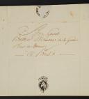 Photo 2 : Consuls' Guard Artillery Train. SIGNED REQUEST BY COÜIN ADDRESSED TO GENERAL BERTHIER, MINISTER OF WAR FOR THE OBTAINMENT OF ADDITIONAL TRUMPET APRONS, 22 fructidor year 11 (September 9, 1803). 18907-2