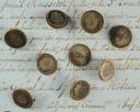 Photo 5 : Lot de 9 boutons d'uniforme aux armes du diplomate Louis-Guillaume Otto (1753-1817), comte de Mosloy.