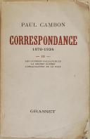 Photo 1 : CAMBON (Paul) - " Correspondance 1870-1924 " - Volume III - Paris