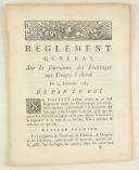 Photo 1 : RÈGLEMENT GÉNÉRAL sur la fourniture des Fourrages aux Troupes à cheval. Du 25 décembre 1785. 12 pages