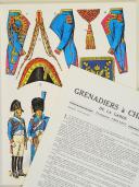 Photo 1 : L'ARMÉE FRANÇAISE Planche N° 45 : "GRENADIERS À CHEVAL DE LA GARDE - TROMPETTES - 1804-1815" par Lucien ROUSSELOT et sa fiche explicative.