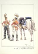 Photo 1 : Cuirassier d'Orleans, 5e Régiment 1816, trompette en grande et petite tenue de service à cheval.