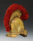 Photo 3 : CASQUE DE TAMBOUR DE SAPEURS-POMPIERS DE LA VILLE DE PARIS, plaque type 1848, Seconde République. 24217