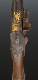 Photo 3 : PISTOLET À SILEX À GARNITURES ARGENT, signé CHARRIERE À PARIS, fin XVIII°, Ancienne Monarchie. 29791
