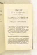 Photo 4 : Décret du 20 octobre 1892 portant règlement sur le service intérieur des troupes d’Infanterie