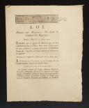 LOI relative aux Drapeaux, Etendards & Guidons des Régimens. Donné à Paris, le 10 juillet 1791. 3 pages