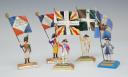 FIVE FLAG-BEARER FIGURINES, Old Monarchy and First Empire, 20th Century. 30696