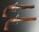 PAIRE DE PISTOLETS À SILEX D'OFFICIER SIGNÉS FEUILLET, ARQUEBUSIER À GRENOBLE, Premier Empire. 33737
