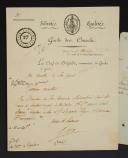 Photo 2 : Consuls' Guard INFANTRY GUARD. Lot of two documents: A letter ADDRESSED TO THE MINISTER OF WAR (August 5, 1800) and a permission given to citizen PIETTE Elie to stay at home to restore his health (May 23, 1800). 18907-3
