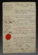 Photo 2 : Active Army, Mediterranean Maritime Expedition. RECORD OF SERVICE OF CITIZEN BAUER, drum major of the 1st Battalion of the 2nd 1/2 Light Infantry Brigade, Toulon on the 11th of Floréal Year 6 (30th of April 1798). 18910-50