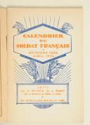 Photo 2 : Calendrier du soldat français – octobre 1932 – avril 1934