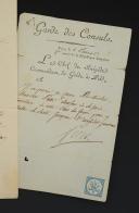 Photo 3 : Consuls' Guard INFANTRY GUARD. Lot of two documents: A letter ADDRESSED TO THE MINISTER OF WAR (August 5, 1800) and a permission given to citizen PIETTE Elie to stay at home to restore his health (May 23, 1800). 18907-3