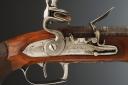 Photo 3 : PAIRE DE PISTOLETS À SILEX D'OFFICIER SIGNÉS FEUILLET, ARQUEBUSIER À GRENOBLE, Premier Empire. 33737