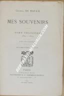 DU BARAIL " Mes souvenirs " - Tome troisième 1964-1879 - Dix-septième édition - Paris - 1913
