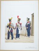 Photo 1 : 1822 Infanterie de ligne. Caporal-Fourrier de voltigeurs, tembour de grenadier, fusiliers