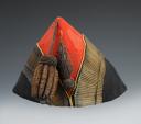 BONNET DE POLICE DU COLONEL PONSARD DU 4ème RÉGIMENT DE VOLTIGEURS DE LA GARDE IMPÉRIALE, modèle 1860 « à soufflet », Second Empire, guerre Franco Allemande 1870. 29258