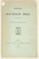 THOURY. Mémoires De Jean-François Thoury.