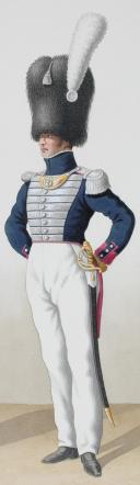 Photo 2 : 1824. Garde Royale. Infanterie. (2e Régiment), Capitaine Adjudant-Major, Lieutenant de Fusiliers.