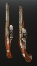Photo 2 : PAIR OF OFFICER'S PISTOLS SIGNED LAROCHE IN PARIS, Former Monarchy. 30101