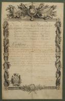 Photo 2 : CERTIFICAT DE SERVICE ET DE CONGÉ POUR FRANÇOIS CHARLES BENJAMIN DU FAUR DE CHATELARD, Mousquetaire du Roi de la 2ème Compagnie, daté 1er mars 1776. 29242