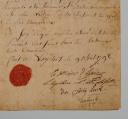 Photo 3 : Émigrés. Armée Anglaise. REGIMENT LOYAL EMIGRANTS, CERTIFICAT POUR FIDEL ARNAUD MAGUIEZ, volontaire dans la compagnie des Grenadiers, 9 avril 1795. 18913-18