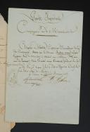 Photo 3 : Garde des Consuls Compagnie des MAMELOUKS. Deux documents : Laisser-passer délivré par RAPP, chef de brigade, aide de camp du 1er Consul, commandant l'Escadron des Mamelouks, pour un lieutenant, 8 floréal an 10 (28 avril 1802) et Certificat délivré par Ch. DELAITRE, capitaine commandant de ladite compagnie, à un réfugié égyptien le 7 Brumaire an 13 (29 octobre 1804). 18907-4