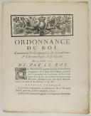 Photo 1 : ORDONNANCE DU ROI, concernant les Compagnies des Gendarmes & Chevaux-légers de sa Garde. Du 4 juillet 1777. 3 pages