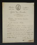 Consuls' Guard. ARTILLERY. SIGNED AUTOGRAPH LETTER by COÜIN, Squadron Chief commanding the Artillery, TO HIS COMRADE BALTUS FOR THE VALIDATION OF A LEAVE REQUESTED BY A GUNNER, 13 germinal year 9 (3 April 1801). 18907-5