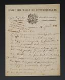 LETTRE AUTOGRAPHE SIGNÉE DE L'ÉLÈVE PIN, École Militaire de Fontainebleau, À SA MÈRE, demeurant dans l'Allier au Theil, 21 février 1814. 18856-10