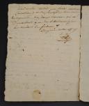 Photo 2 : LETTRE DU FILS BRUSTIER ADRESSÉE À SON PÈRE À MIREPOIX, relatant une violente attaque des Espagnols qui s'est déroulée au village de Mérens-Les-Vals sur la route d'Ax-les Thermes, Tarascon le 30 octobre 1811. 18855-3
