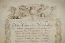 Photo 3 : CERTIFICAT DE SERVICE ET DE CONGÉ POUR ALEXANDRE CÉSAR ANNIBAL FRÉMIN DE STONNE, Mousquetaire du Roi dans la 2ème Compagnie, décerné à Paris le 27 février 1778. 29238-1