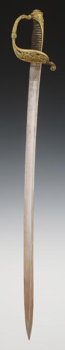 Photo 3 : OFFICER'S SABER OF THE CHASSEURS DE VINCENNES, 1838 model, later CHASSEURS D'ORLÉANS in 1842, Second Empire. Inventory number: 33017R.